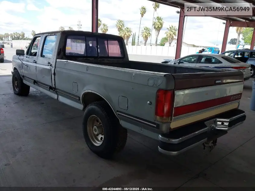 1989 Ford F350 VIN: 2FTJW35M9KCA56949 Lot: 42244693