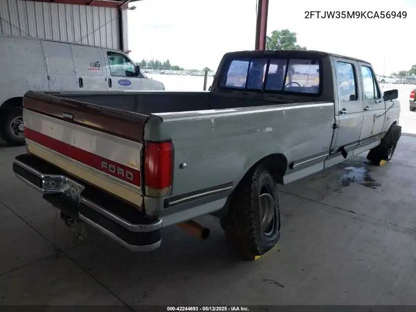 1989 Ford F350 VIN: 2FTJW35M9KCA56949 Lot: 42244693