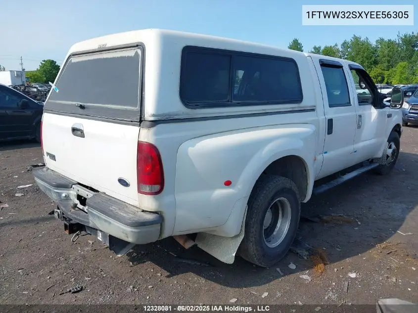 2000 Ford F-350 Lariat/Xl/Xlt VIN: 1FTWW32SXYEE56305 Lot: 12328081