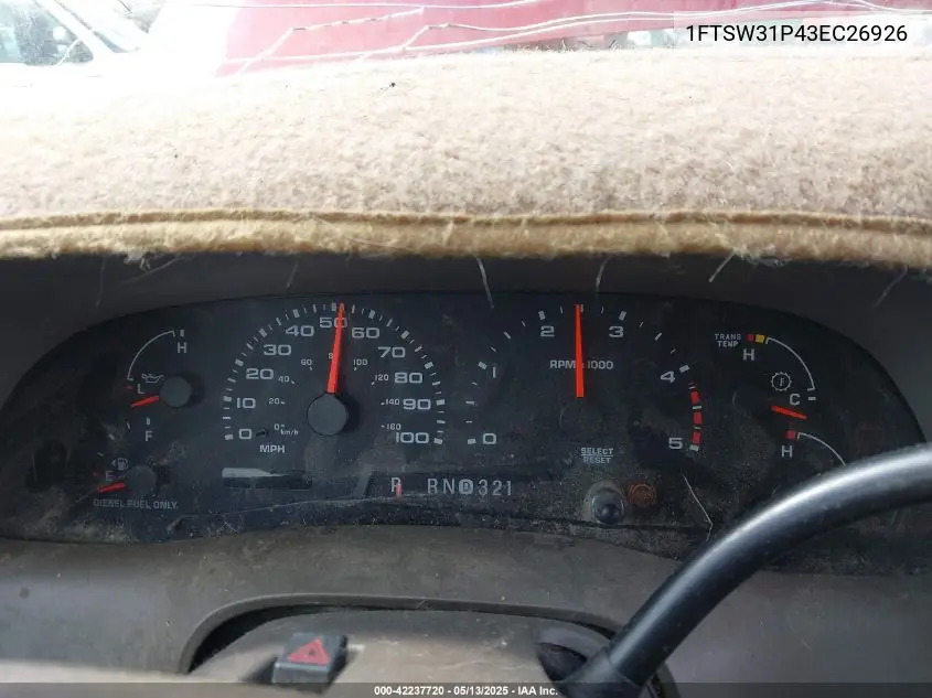2003 Ford F-350 Lariat/Xl/Xlt VIN: 1FTSW31P43EC26926 Lot: 42237720