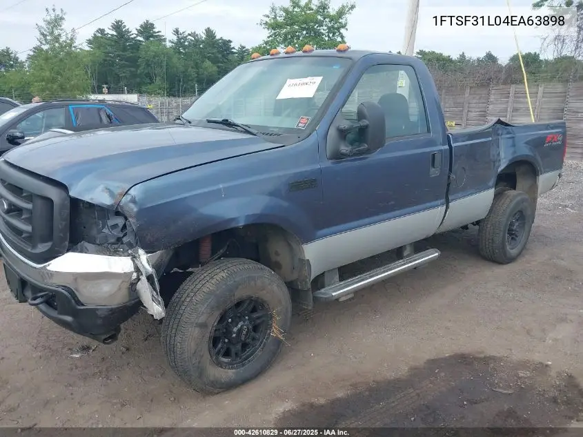 2004 Ford F350 Srw Super Duty VIN: 1FTSF31L04EA63898 Lot: 42610829