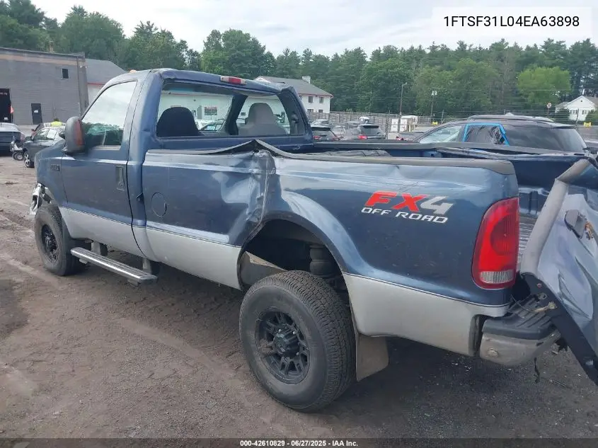 2004 Ford F350 Srw Super Duty VIN: 1FTSF31L04EA63898 Lot: 42610829