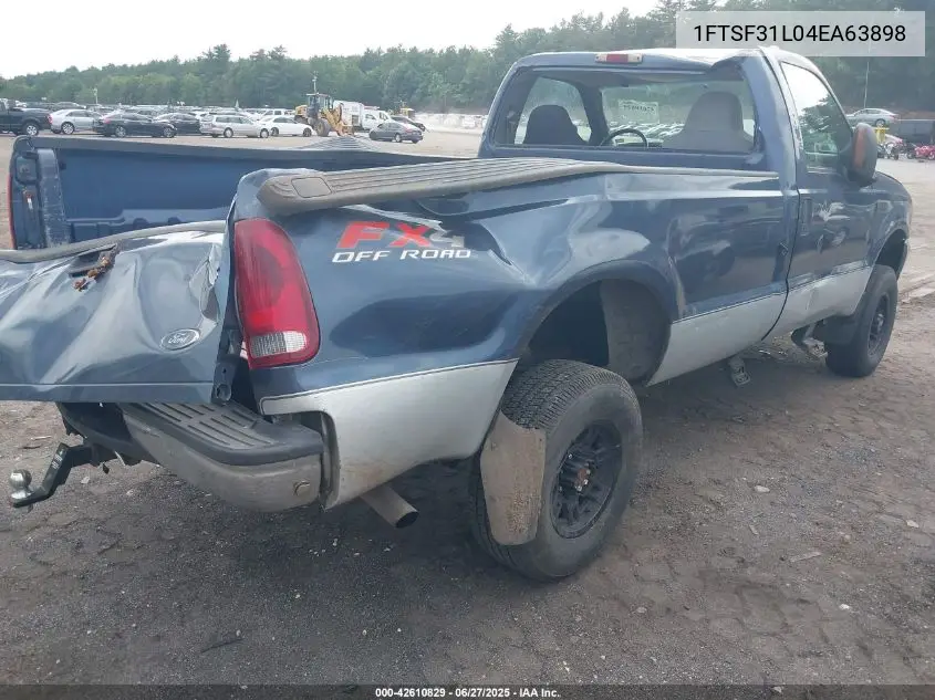 2004 Ford F350 Srw Super Duty VIN: 1FTSF31L04EA63898 Lot: 42610829