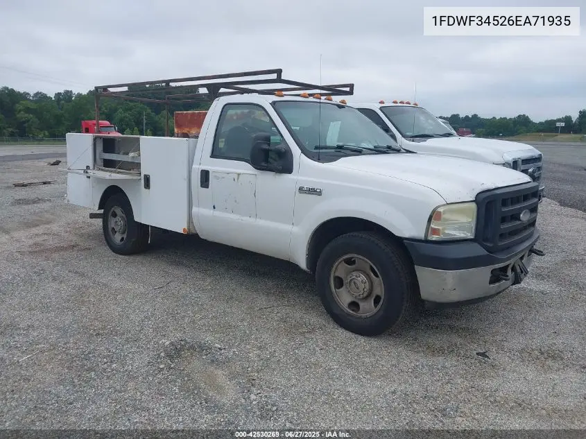 2006 Ford F350 Srw Super Duty VIN: 1FDWF34526EA71935 Lot: 42530269