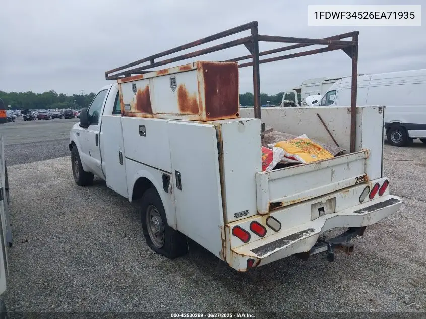 2006 Ford F350 Srw Super Duty VIN: 1FDWF34526EA71935 Lot: 42530269
