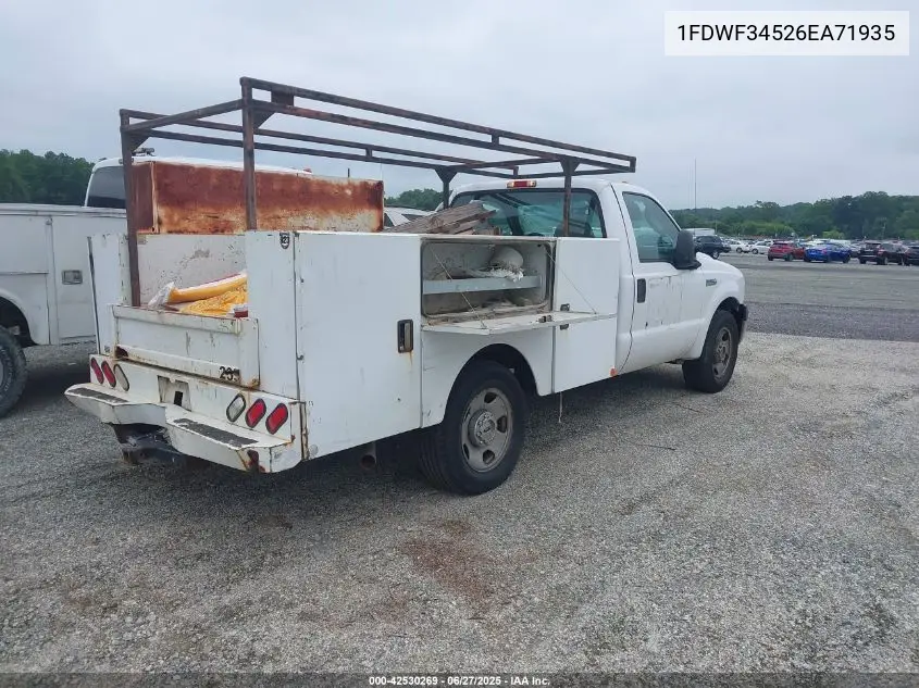 2006 Ford F350 Srw Super Duty VIN: 1FDWF34526EA71935 Lot: 42530269