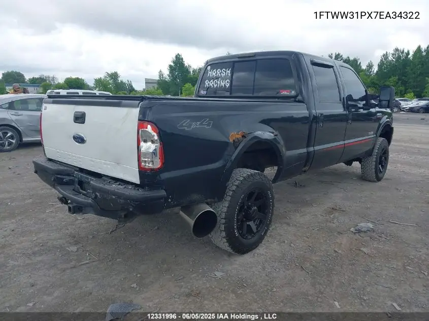 1ftww31px7ea34322 1FTWW31PX7EA34322 2007 Ford F-350 Harley-Davidson/King Ranch/Lariat/Outlaw/Xl/Xlt