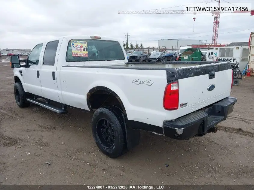 2009 Ford F350 Super Duty VIN: 1FTWW315X9EA17456 Lot: 12274887