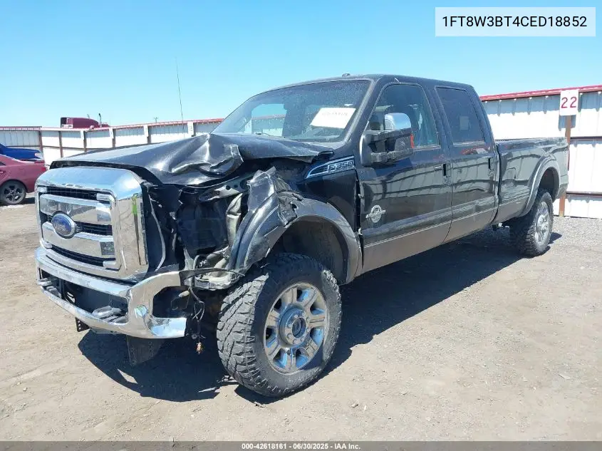 2012 Ford F-350 VIN: 1FT8W3BT4CED18852 Lot: 42618161
