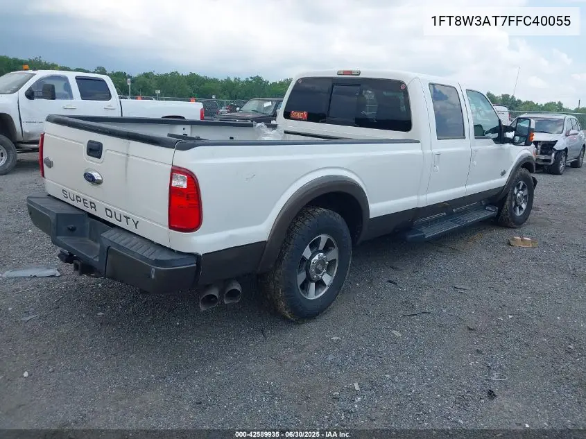 2015 Ford F350 Super Duty VIN: 1FT8W3AT7FFC40055 Lot: 42589935