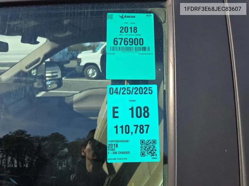 2018 Ford F350 Super Duty VIN: 1FDRF3E68JEC83607 Lot: 42260332