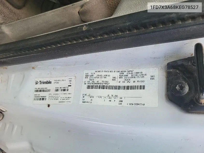 1fd7x3a68keg78527 1FD7X3A68KEG78527 2019 Ford F350 Super Duty