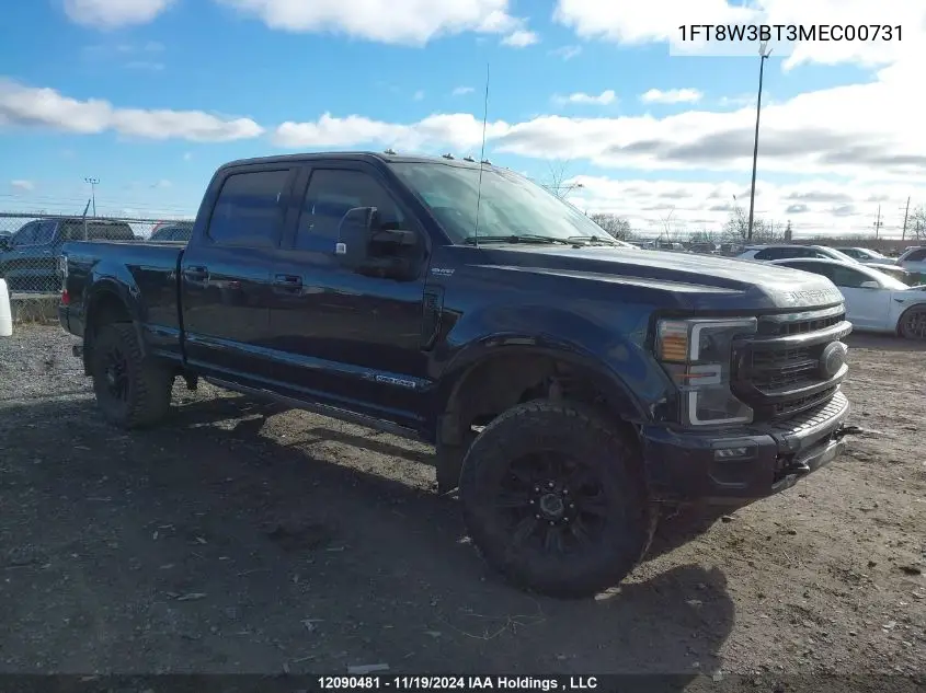 2021 Ford F350 VIN: 1FT8W3BT3MEC00731 Lot: 12090481