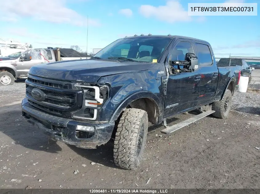 2021 Ford F350 VIN: 1FT8W3BT3MEC00731 Lot: 12090481