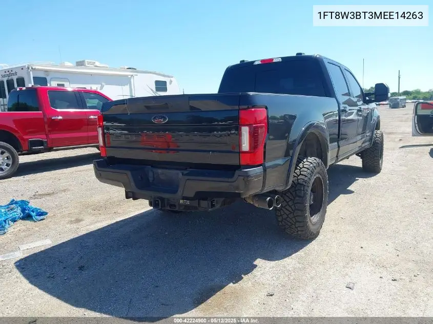 2021 Ford F-350 Lariat VIN: 1FT8W3BT3MEE14263 Lot: 42224900