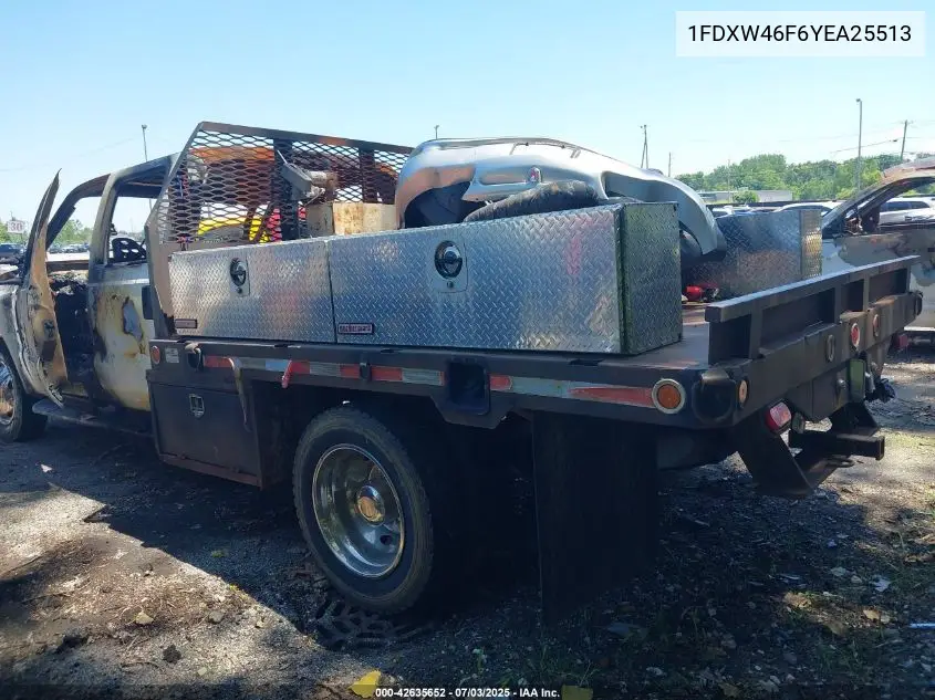2000 Ford F450 Super Duty VIN: 1FDXW46F6YEA25513 Lot: 42635652