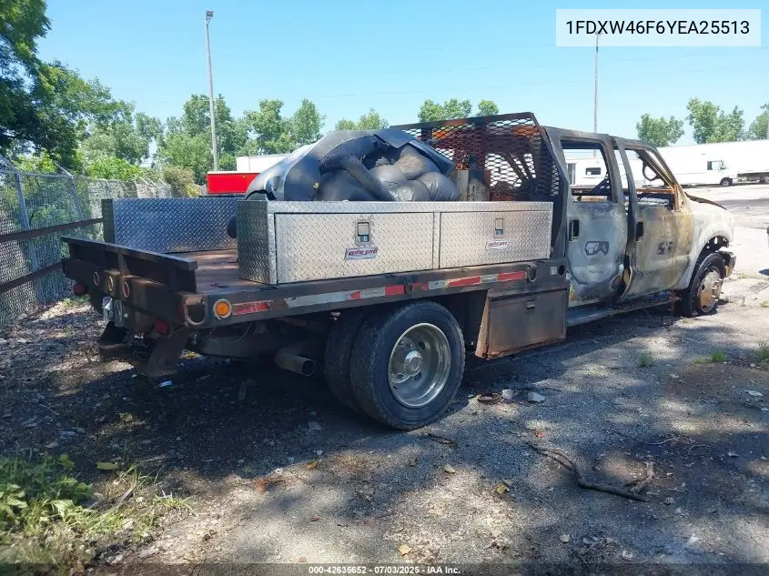 2000 Ford F450 Super Duty VIN: 1FDXW46F6YEA25513 Lot: 42635652