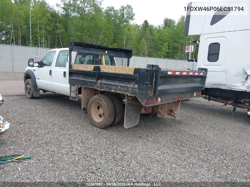 2006 Ford F450 Super Duty VIN: 1FDXW46P06EC51794 Lot: 12347697