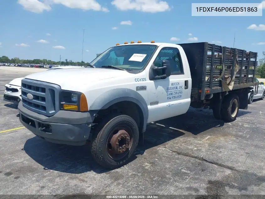 2006 Ford F-450 Chassis Xl/Xlt VIN: 1FDXF46P06ED51863 Lot: 42215305