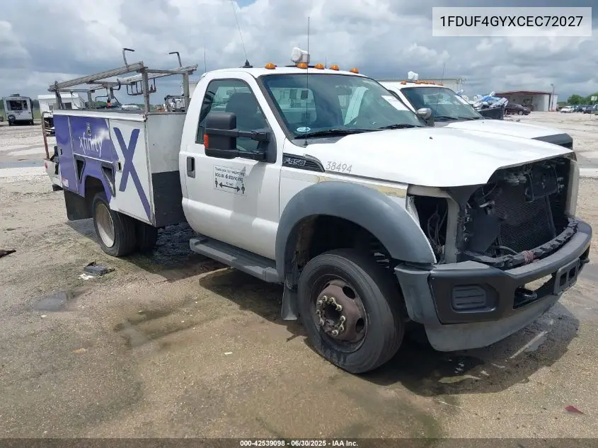 2012 Ford F-450 Chassis Xl VIN: 1FDUF4GYXCEC72027 Lot: 42539098