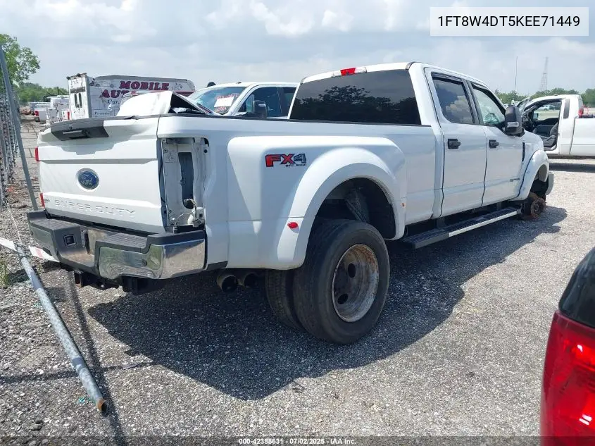 2019 Ford F-450 Xlt VIN: 1FT8W4DT5KEE71449 Lot: 42388631