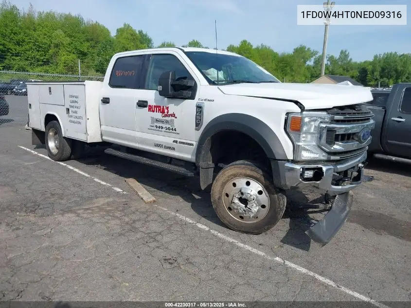 2022 Ford F-450 Chassis Xlt VIN: 1FD0W4HT0NED09316 Lot: 42230317