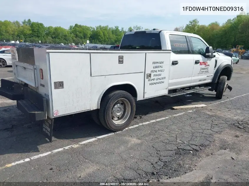 2022 Ford F-450 Chassis Xlt VIN: 1FD0W4HT0NED09316 Lot: 42230317