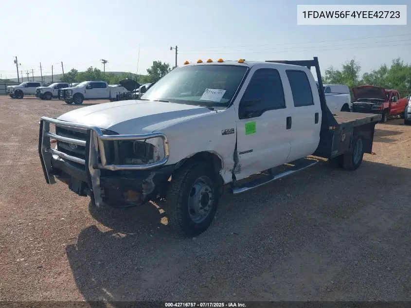 2000 Ford F-550 Lariat/Xl/Xlt VIN: 1FDAW56F4YEE42723 Lot: 42716757