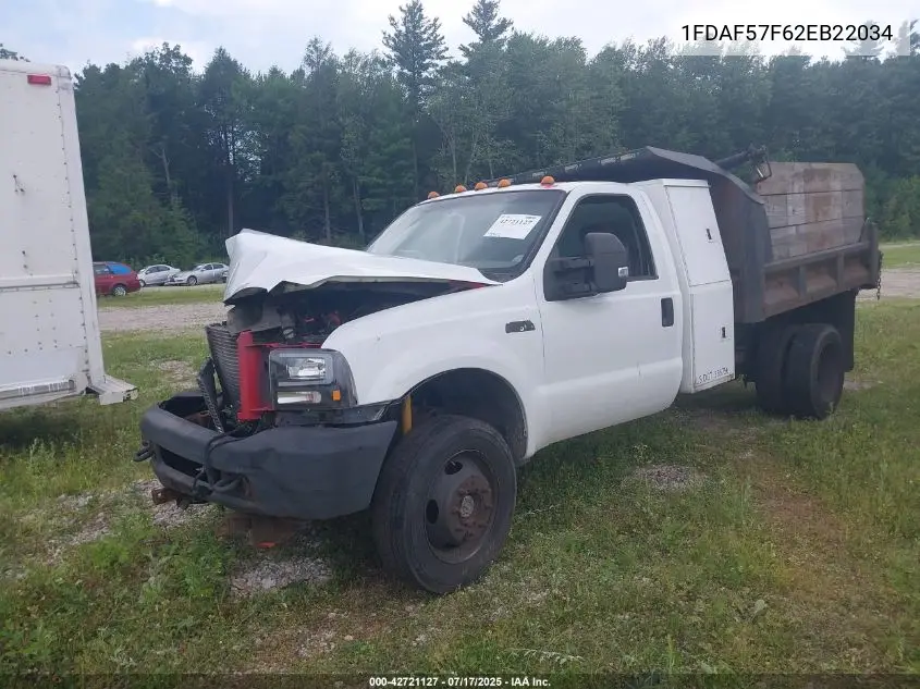 2002 Ford F-550 Xl/Xlt VIN: 1FDAF57F62EB22034 Lot: 42721127