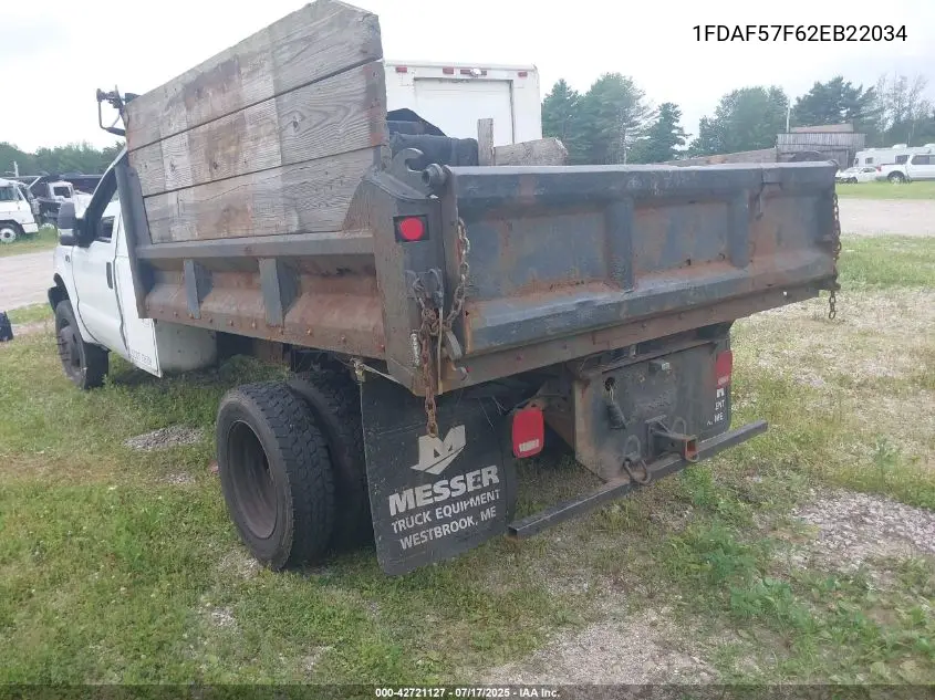 2002 Ford F-550 Xl/Xlt VIN: 1FDAF57F62EB22034 Lot: 42721127