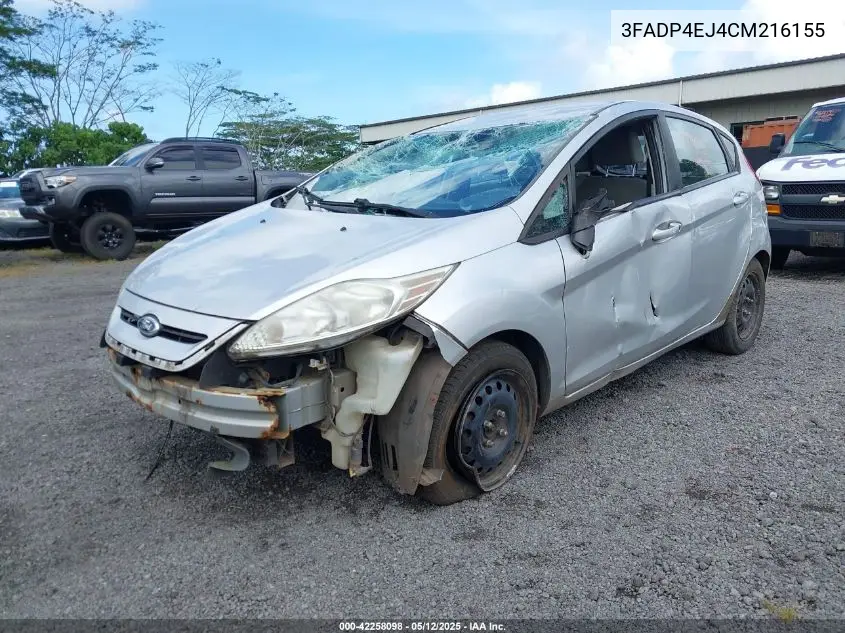 2012 Ford Fiesta Se VIN: 3FADP4EJ4CM216155 Lot: 42258098