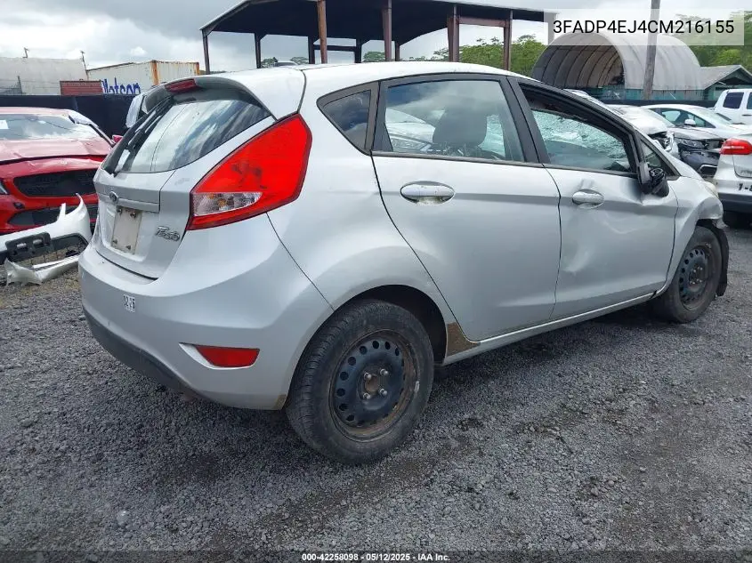 2012 Ford Fiesta Se VIN: 3FADP4EJ4CM216155 Lot: 42258098