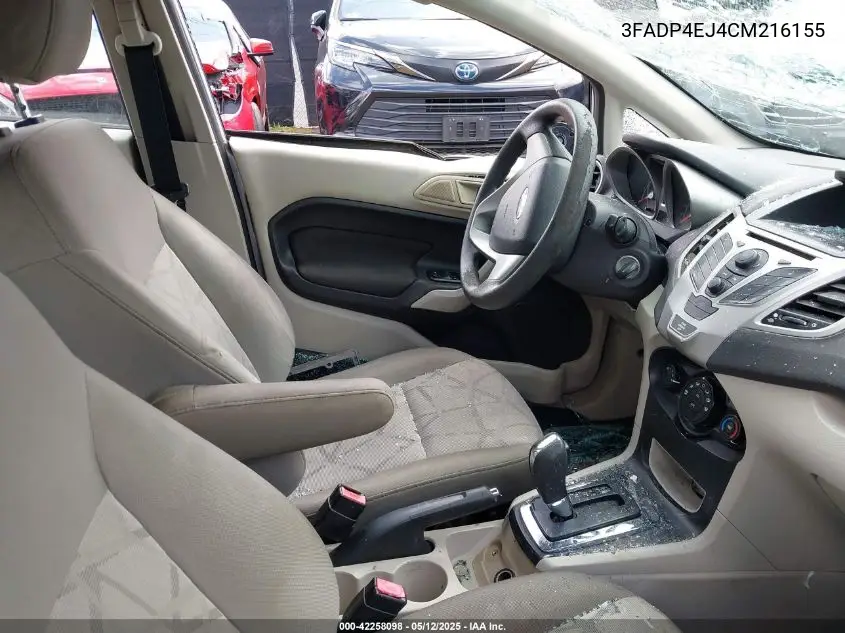 2012 Ford Fiesta Se VIN: 3FADP4EJ4CM216155 Lot: 42258098