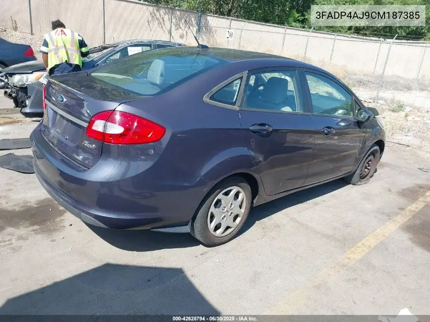 2012 Ford Fiesta S VIN: 3FADP4AJ9CM187385 Lot: 42628794