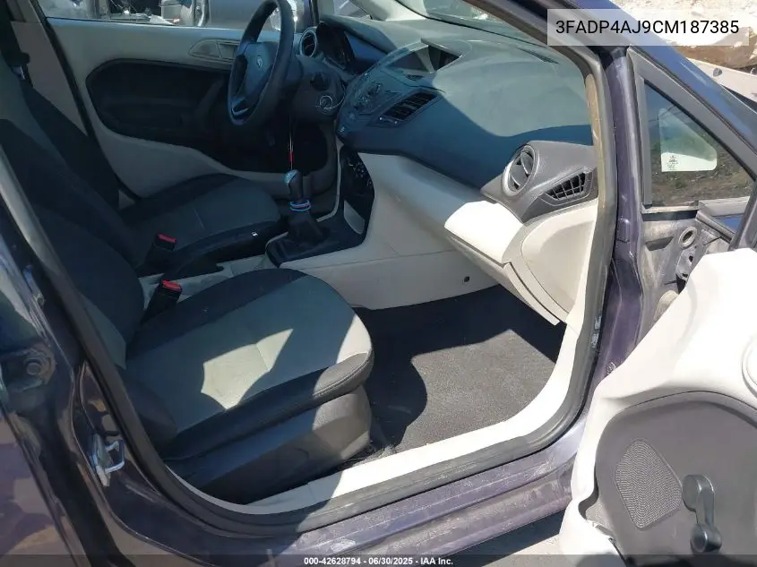 2012 Ford Fiesta S VIN: 3FADP4AJ9CM187385 Lot: 42628794