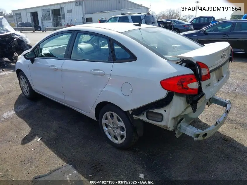 2013 Ford Fiesta S VIN: 3FADP4AJ9DM191664 Lot: 41827196