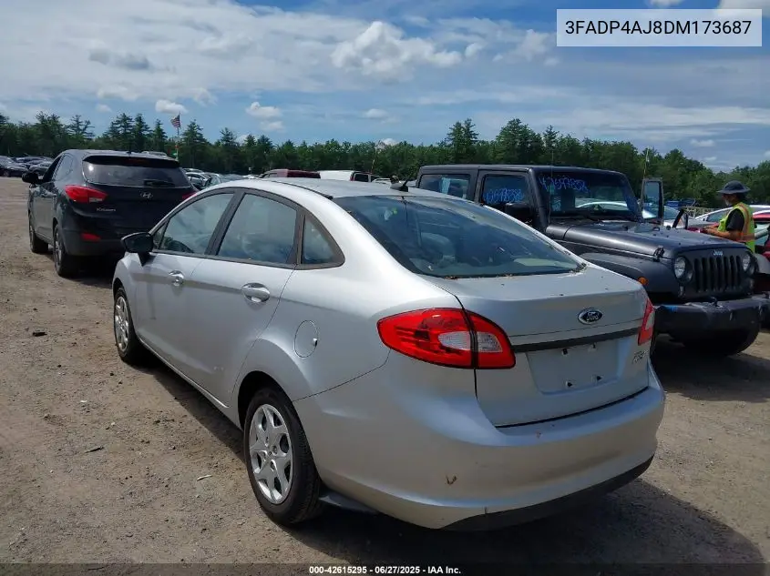2013 Ford Fiesta S VIN: 3FADP4AJ8DM173687 Lot: 42615295