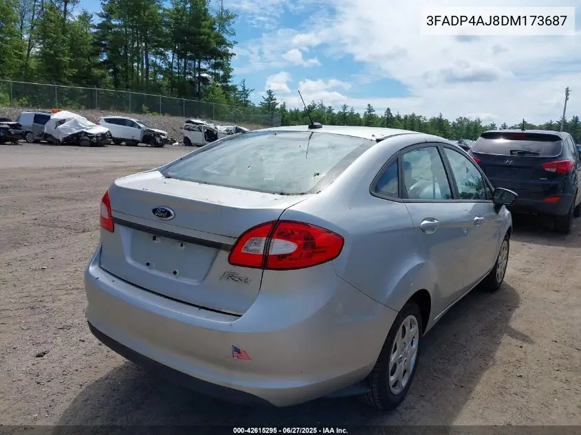 2013 Ford Fiesta S VIN: 3FADP4AJ8DM173687 Lot: 42615295