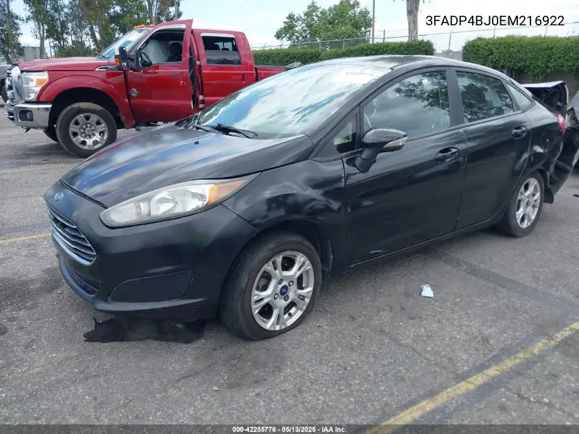 2014 Ford Fiesta Se VIN: 3FADP4BJ0EM216922 Lot: 42255776