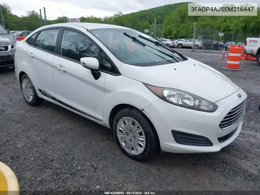 2014 Ford Fiesta S VIN: 3FADP4AJ5EM216447 Lot: 42256892
