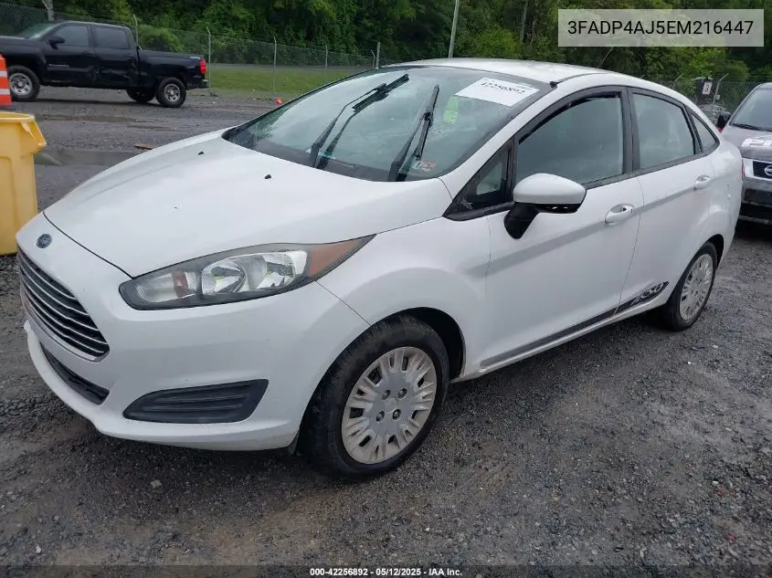 2014 Ford Fiesta S VIN: 3FADP4AJ5EM216447 Lot: 42256892
