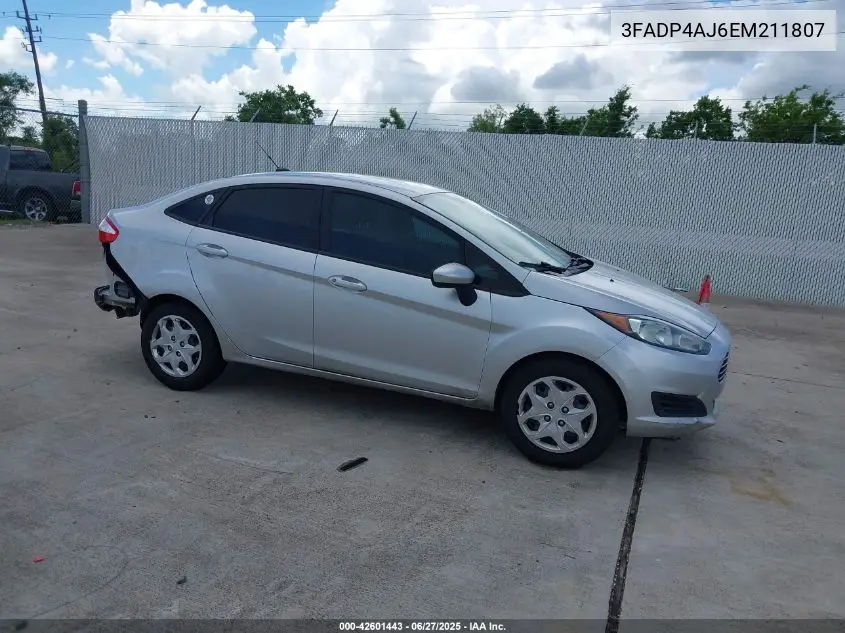 2014 Ford Fiesta S VIN: 3FADP4AJ6EM211807 Lot: 42601443
