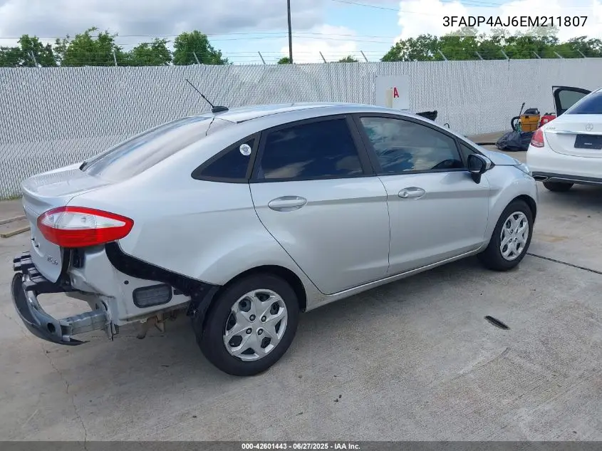 2014 Ford Fiesta S VIN: 3FADP4AJ6EM211807 Lot: 42601443