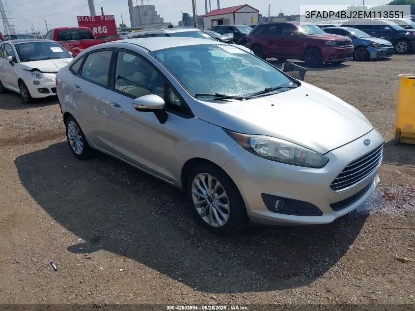 2014 Ford Fiesta Se VIN: 3FADP4BJ2EM113551 Lot: 42603694