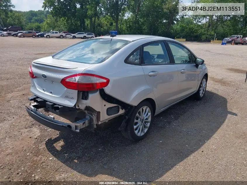 2014 Ford Fiesta Se VIN: 3FADP4BJ2EM113551 Lot: 42603694