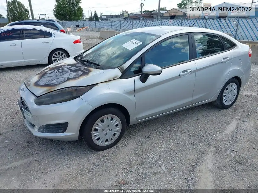 2014 Ford Fiesta S VIN: 3FADP4AJ9EM240072 Lot: 42612194