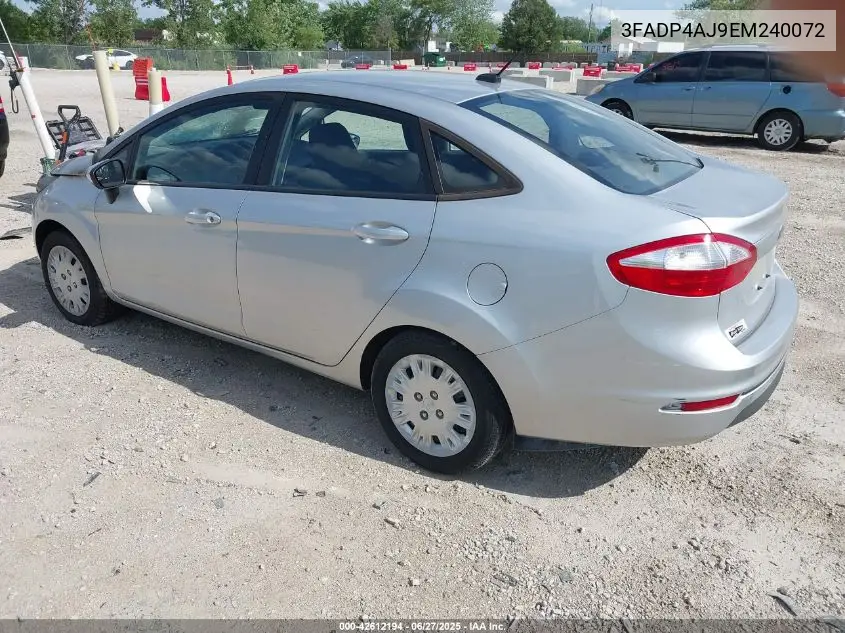 2014 Ford Fiesta S VIN: 3FADP4AJ9EM240072 Lot: 42612194