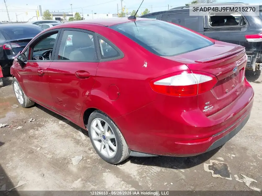 2015 Ford Fiesta Se VIN: 3FADP4BJ9FM215270 Lot: 12326033