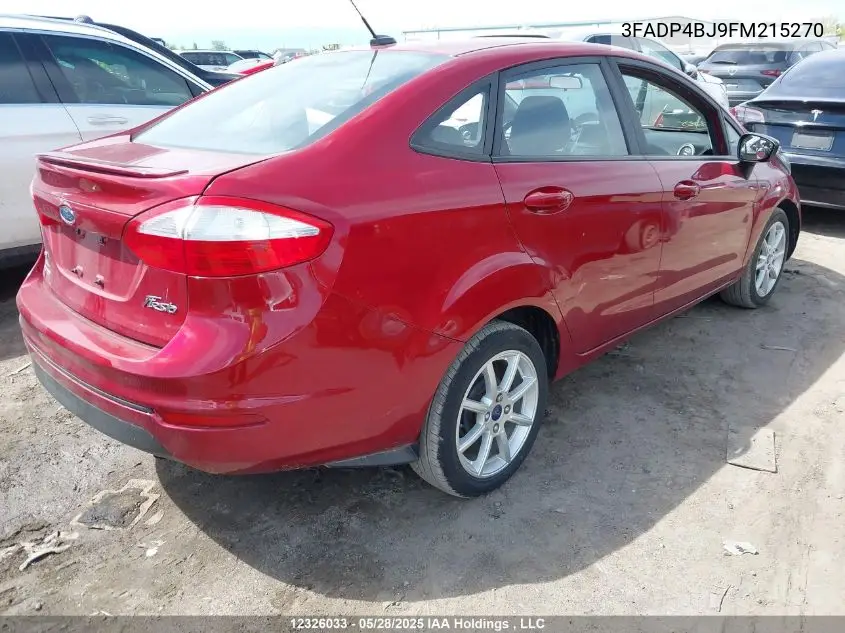 2015 Ford Fiesta Se VIN: 3FADP4BJ9FM215270 Lot: 12326033