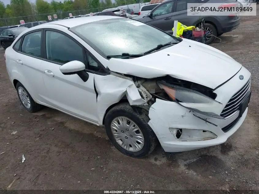 2015 Ford Fiesta S VIN: 3FADP4AJ2FM189449 Lot: 42242667